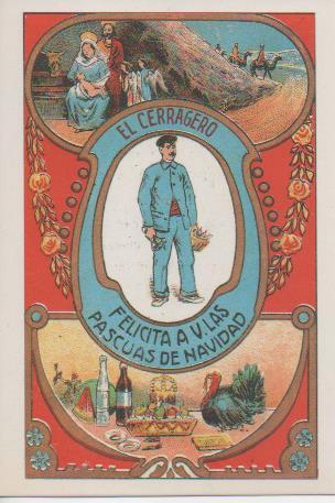 Postal E07295:  Las Mas Bellas Tarjetas Postales Siglo XIX y XX. Felicitaciones Antiguas. El Cerragero 
