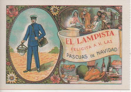 Postal E07290:  Las Mas Bellas Tarjetas Postales Siglo XIX y XX. Felicitaciones Antiguas. El Lampista