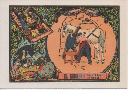 Postal E07286:  Las Mas Bellas Tarjetas Postales Siglo XIX y XX. Felicitaciones Antiguas. El Herrero