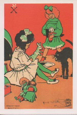 Postal E07282:  Las Mas Bellas Tarjetas Postales Siglo XIX y XX. Niñas Jugando (2)