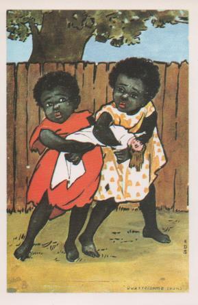 Postal E07281:  Las Mas Bellas Tarjetas Postales Siglo XIX y XX. Niñas Jugando (1)