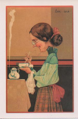 Postal E07278:  Las Mas Bellas Tarjetas Postales Siglo XIX y XX. Caricatura Mujer (2)