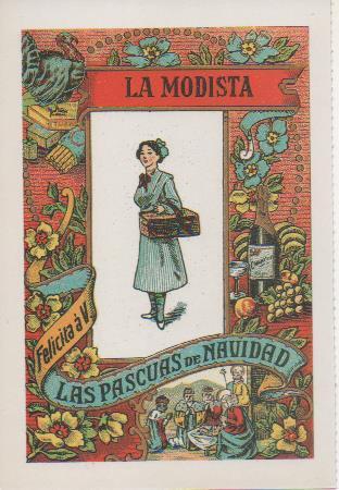 Postal E07303:  Las Mas Bellas Tarjetas Postales Siglo XIX y XX. Felicitaciones Antiguas. La Modista