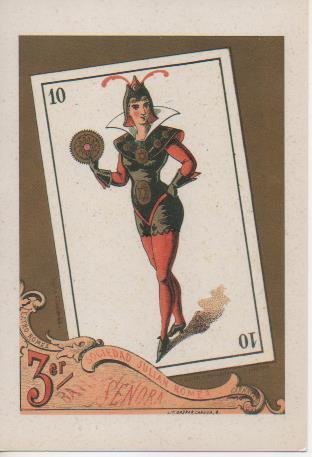 Postal E07331:  Las Mas Bellas Tarjetas Postales Siglo XIX y XX. Sociedad Julián Romea 10 de Oros