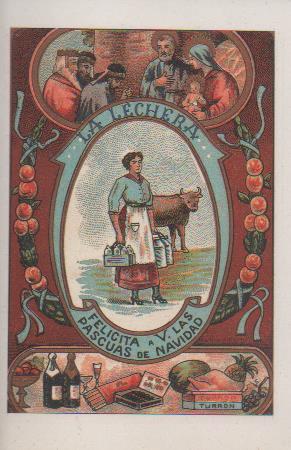 Postal E07308:  Las Mas Bellas Tarjetas Postales Siglo XIX y XX. Felicitaciones Antiguas. La Lechera