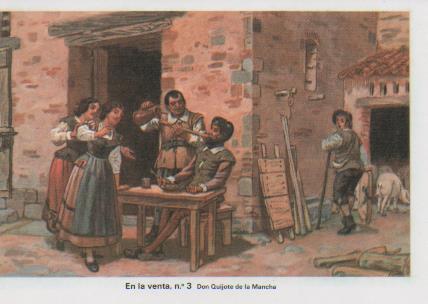 Postal E07484:  Las Mas Bellas Tarjetas Postales Siglo XIX y XX. Don Quijote de la Mancha, nº 3 en la venta