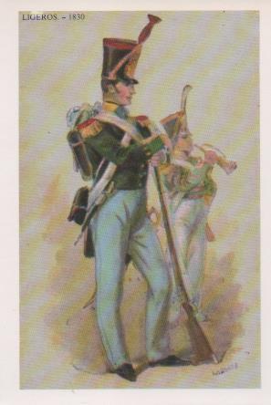 Postal E07519:  Las Mas Bellas Tarjetas Postales Siglo XIX y XX. Uniformes Militares, Ligeros 1830