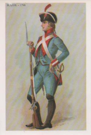 Postal E07511:  Las Mas Bellas Tarjetas Postales Siglo XIX y XX. Uniformes Militares, Suizos 1798