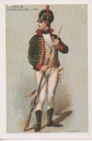 Postal E07507:  Las Mas Bellas Tarjetas Postales Siglo XIX y XX. Uniformes Militares, Ligeros de Campo Mayor, 1803