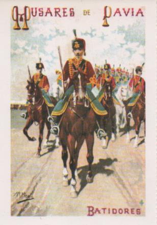 Postal E07505:  Las Mas Bellas Tarjetas Postales Siglo XIX y XX. Uniformes Militares, Husares de Pavia. Batidores