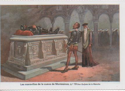 Postal E07499:  Las Mas Bellas Tarjetas Postales Siglo XIX y XX. Don Quijote de la Mancha, nº 19 Las maravillas de la cueva de Montesinos