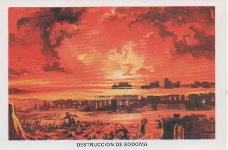 Postal E07421:  Las Mas Bellas Tarjetas Postales Siglo XIX y XX. Lça Sagrada Biblia. Destrucción de Sodoma
