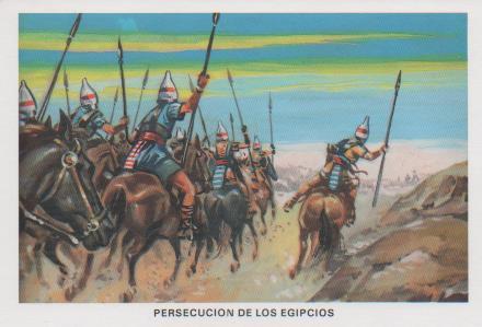 Postal E07418:  Las Mas Bellas Tarjetas Postales Siglo XIX y XX. La Sagrada Biblia. Persecución de los Egipcios