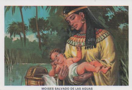 Postal E07416:  Las Mas Bellas Tarjetas Postales Siglo XIX y XX. La Sagrada Biblia. Moises salvado de las Aguas