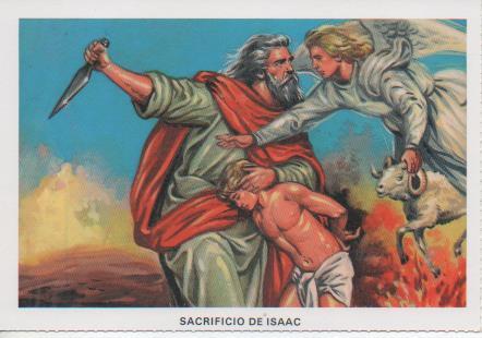Postal E07415:  Las Mas Bellas Tarjetas Postales Siglo XIX y XX. La Sagrada Biblia. Sacrificio de Isaac