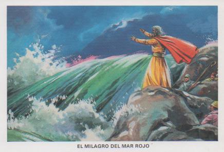 Postal E07414:  Las Mas Bellas Tarjetas Postales Siglo XIXI y XX. La Sagrada Biblia. El Milagro del Mar Rojo