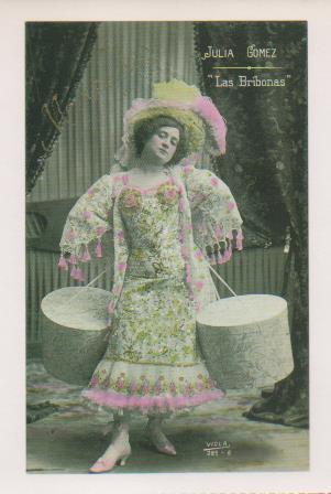 Postal E07089:  Las Mas Bellas Tarjetas Postales Siglo XIX y XX. Julia Gómez en Las Bribonas (1)