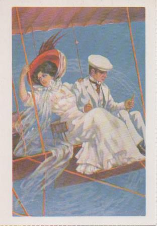 Postal E07259:  Las Mas Bellas Tarjetas Postales Siglo XIX y XX, Pareja en Avión 