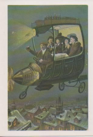 Postal E07257:  las Mas Bellas Tarjetas Postales Siglo XIX y XX,  Coches Voladores