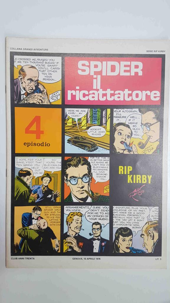 Rip Kirby episodio 04: Spider il ricattatore. Collana Grandi Avventure. Strisce giornaliere dal 4-11-1946 al 22-2-1947