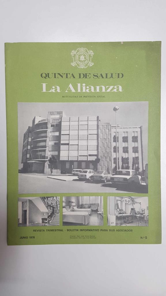 Quinta de Salud la Alianza, mutualidad de prevision social num 5, junio 1978. Portada (clinica y dependencias de Tortosa)