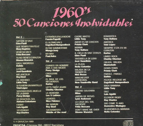 Triple CD Musica: 1960's 50 canciones inolvidables