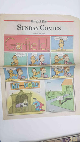 Sunday Comics sugust 25, 2002. Bangkok Post - Garfield, Beetle Bailey, Animal Crackers