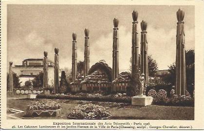 POSTAL A2659: Jardines de la Exposcion Internacional de Artes Decorativas de Paris