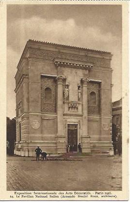 POSTAL A2672: Pabellon Nacional de Italia. Exposicion Artes Decorativas. Paris 