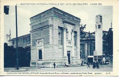POSTAL A2671: Pabellon de Italia. Exposicion Artes Decorativas Paris