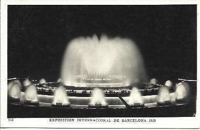 POSTAL A2610: Vista nocturna de la Fuente Monumental de Barcelona