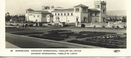 POSTAL A2613: Pabellon del Estado. Exposicion de Barcelona