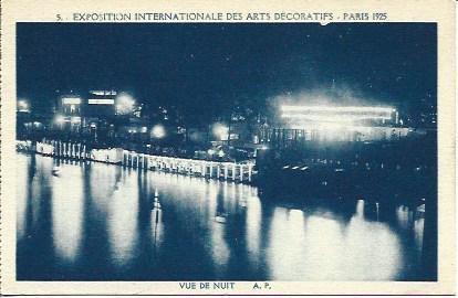 POSTAL A2685: Vista parcial nocturna. Exposicion Internacional Artes Decorativas