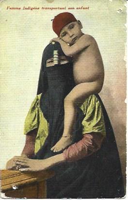 POSTAL A2767: Mujer con niño. Arabe