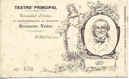 POSTAL A2706: Teatro Principal. Giussepe Verdi