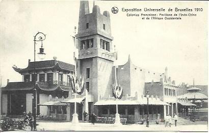 POSTAL A2687: Pabellon de Indochina, Exposicion Universal de Bruselas 1910