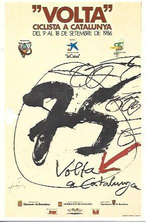 POSTAL A2449: Cartel por Antoni Tapies para Volta a Catalunya 1986