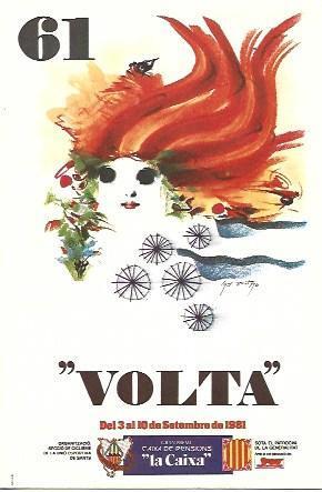 POSTAL A2444: Cartel de Cuixart para Volta Ciclista 1981