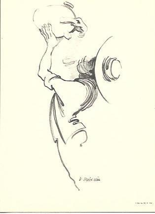 POSTAL A2462: Dibujo de chico bebiendo en botijo