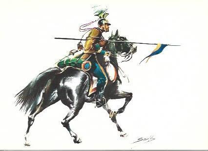 POSTAL A2481: Soldado del Regimiento de Lanceros Almansa