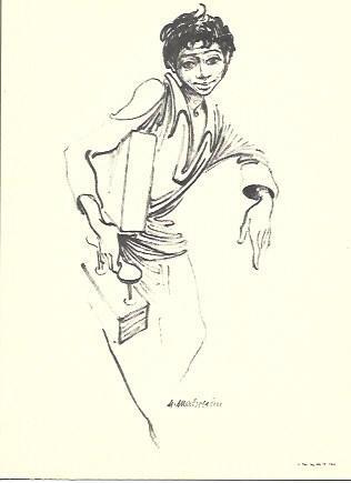 POSTAL A2464: Dibujo de limpiabotas