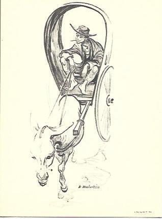 POSTAL A2461: Dibujo en blanco y negro