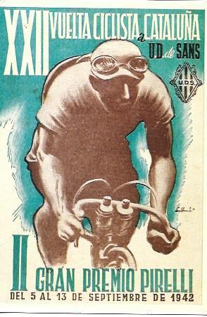POSTAL A2405: XXII Volta a Catalunya. II Premio Pirelli 1942