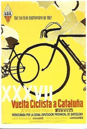 POSTAL A2420: Cartel Volta a Catalunya 1957. XVII Premio Pirelli
