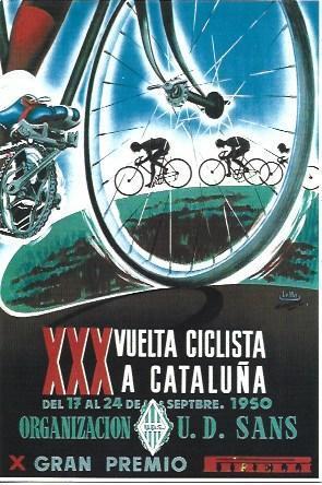 POSTAL A2413: XXX Vuelta ciclista a Cataluña 1950