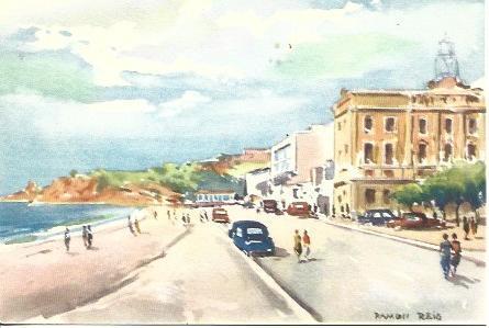 POSTAL A2556: Paseo de Lloret de Mar, por Ramon Reig