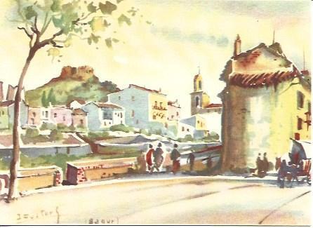 POSTAL A2568: Vista parcial de Begur, por Ramon Reig