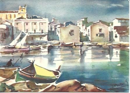 POSTAL A2565: Calle tipica de L'Escala, por Ramon Reig