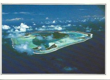 POSTAL A2516: Vista aerea de la isla de Maupiti, Polinesia Francesa