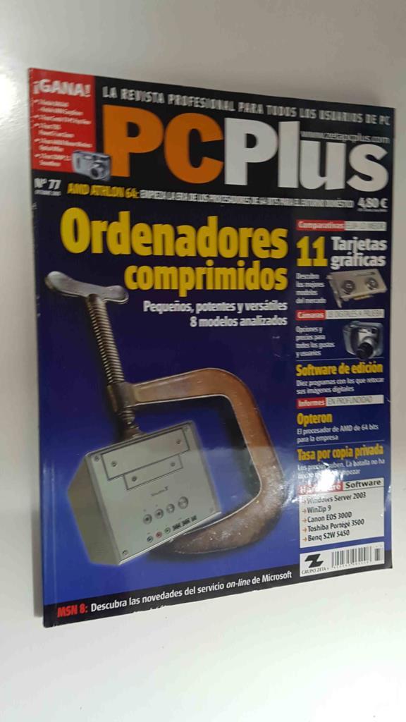 Revista PC Plus nº 77, oct 2003. NO INCLUYE CD-ROM. AMD Athlon 64 empieza la era de los procesadores de 64 bits